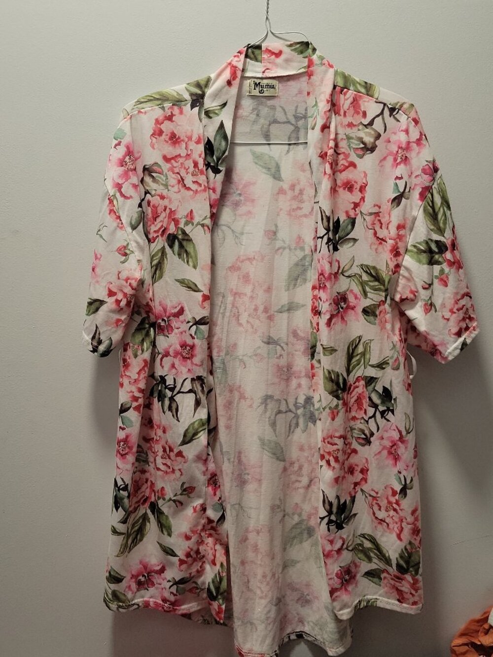 Show Me Your Mumu Floral Kimono Robe Pink White Lightweight OS One Size flowers
